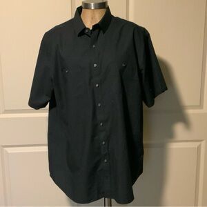 DXL Men's Apparel SYNGRY Stretch Button Down Dress Shirt. Men's 2XLT. Black